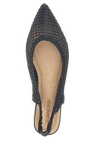 Slingback da donna nere traforate con tacco basso Le Havre GZ2405273