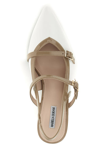 Weiße Slingbacks mit Riemchen Burani 51852c1209