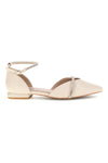 Beige spitz zulaufende Ballettschuhe mit Riemen Burani 51098C841