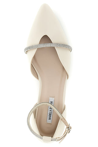 Beige spitz zulaufende Ballettschuhe mit Riemen Burani 51098C841