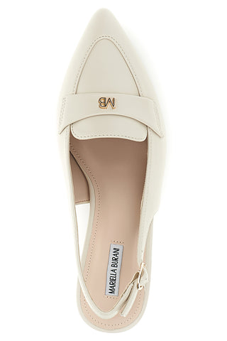Beige Dekolleté mit Slingback-Riemen mittlerer Absatz Burani 51101c794