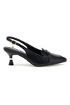 Schwarze Pumps mit Slingback-Riemen und dekorativem Hufeisen Mariella Burani 51101C1563