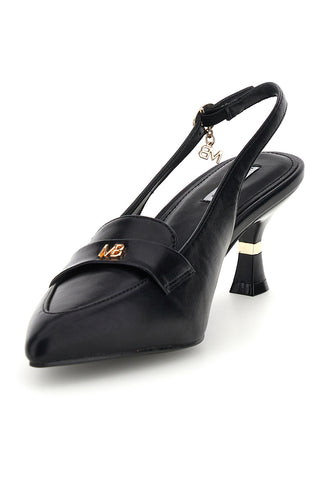 Schwarze Pumps mit Slingback-Riemen und dekorativem Hufeisen Mariella Burani 51101C1563