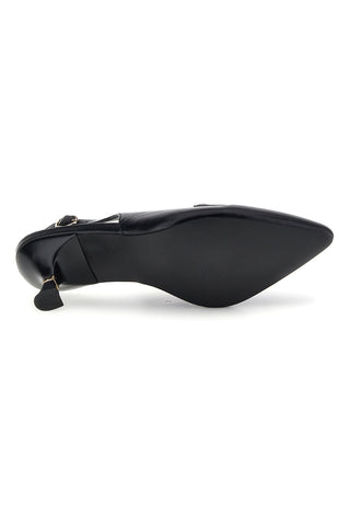 Schwarze Pumps mit Slingback-Riemen und dekorativem Hufeisen Mariella Burani 51101C1563