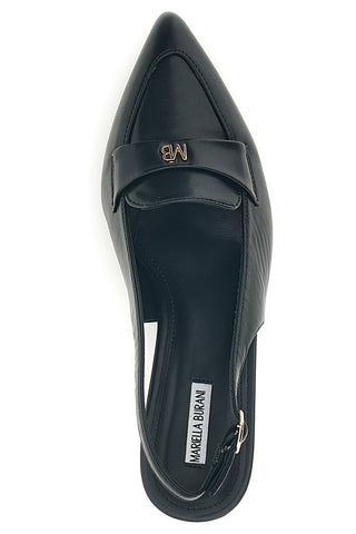 Schwarze Pumps mit Slingback-Riemen und dekorativem Hufeisen Mariella Burani 51101C1563
