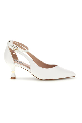Weiße Pumps mit Knöchelriemen Burani 51851c1206