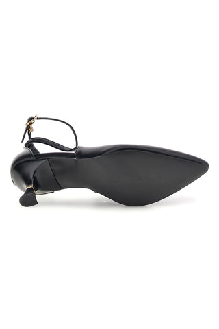 Décolleté nere con cinturino alla caviglia e tacco sagomato Burani 51851c1204