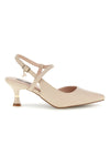Décolleté beige con cinturino incrociato slingback tacco medio Burani 51853c1225