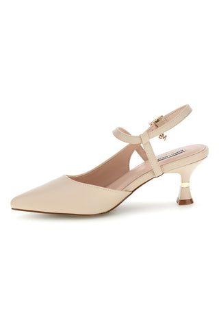 Décolleté beige con cinturino incrociato slingback tacco medio Burani 51853c1225