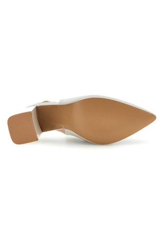 Beige Dekolleté mit Slingback-Riemen breiter Absatz Burani 51882c1235