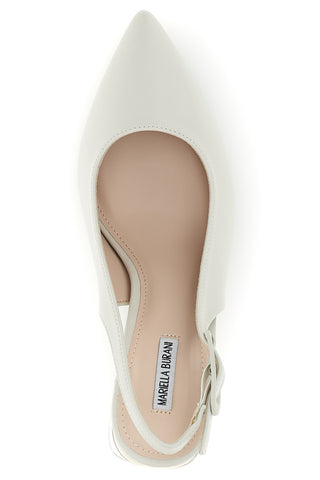 Beige Dekolleté mit Slingback-Riemen breiter Absatz Burani 51882c1235