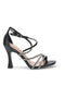 Schwarze Sandalen mit Strasssteinen First Lady P692