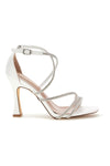 Weiße Sandalen mit Strasssteinen First Lady P692