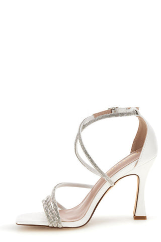 Weiße Sandalen mit Strasssteinen First Lady P692