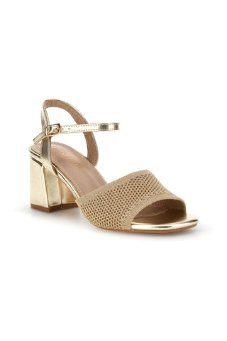 Sandali oro tacco largo cinturino First lady P694