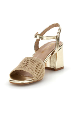 Sandali oro tacco largo cinturino First lady P694