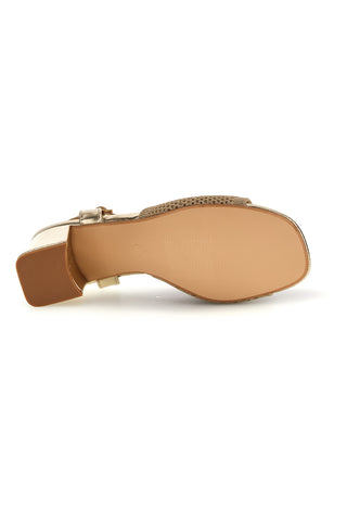 Sandali oro tacco largo cinturino First lady P694