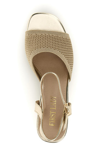 Sandali oro tacco largo cinturino First lady P694