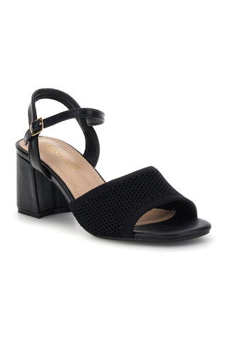 Sandali neri con tacco largo e cinturino First lady P694
