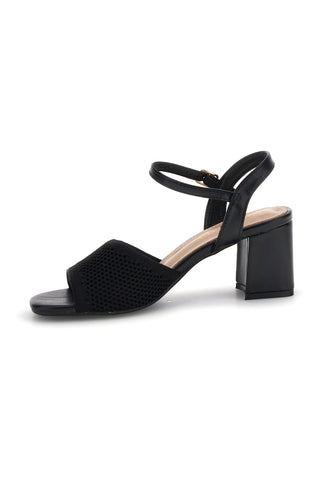 Sandali neri con tacco largo e cinturino First lady P694
