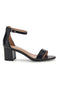 Schwarze Sandalen mit Riemen vorne und breitem Absatz First Lady P695