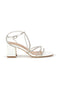 Weiße Sandalen mit breitem Absatz und Riemen First Lady P708