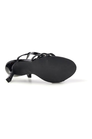 Schwarze Lackleder Sandalen mit hohem Absatz First Lady P709