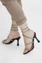Schwarze Sandalen mit Strass und Spirale Spitze Erste Dame P711