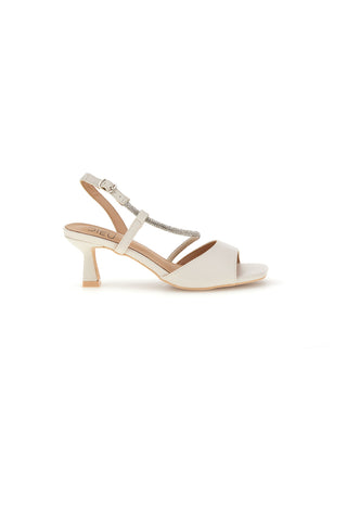 Weiße Sandalen mit Strasssteinen Mon dieu 2332Q12