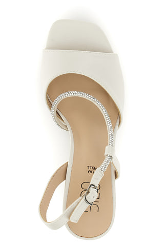 Weiße Sandalen mit Strasssteinen Mon dieu 2332Q12