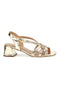 Sandalo oro con tacco e sottopiede in pelle Ferre F872