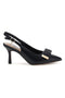 Schwarze Pumps mit Riemen und Metallic-Detail Ferre F030