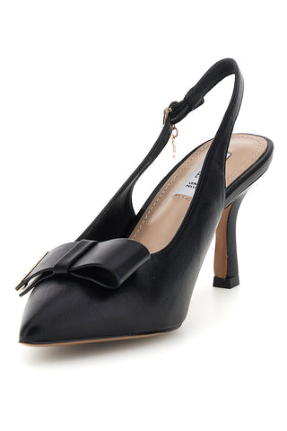Schwarze Pumps mit Riemen und Metallic-Detail Ferre F030