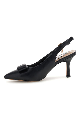 Schwarze Pumps mit Riemen und Metallic-Detail Ferre F030