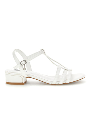 Sandalo bianco con tacco basso Burani 519431346