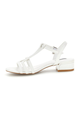 Sandalo bianco con tacco basso Burani 519431346