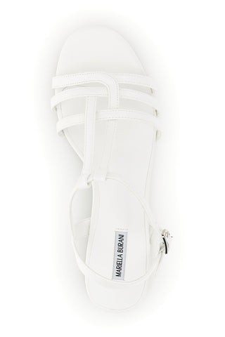 Sandalo bianco con tacco basso Burani 519431346