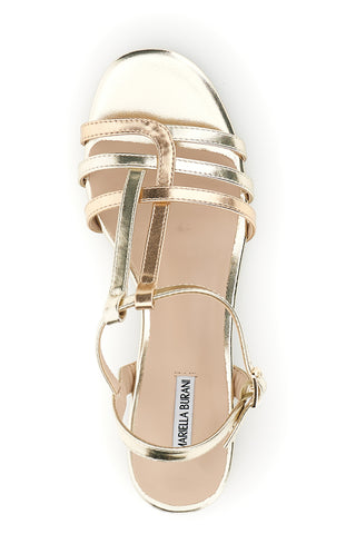 Sandalo oro con tacco basso Burani 519431343