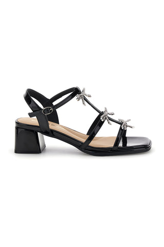 Schwarze Sandalen mit Strasssteinen und breitem Absatz Mariella Burani 519601325