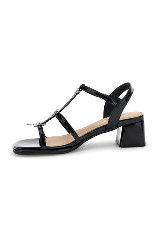 Schwarze Sandalen mit Strasssteinen und breitem Absatz Mariella Burani 519601325