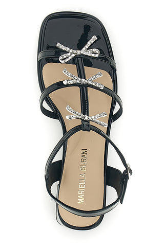 Schwarze Sandalen mit Strasssteinen und breitem Absatz Mariella Burani 519601325