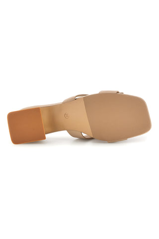 Beige Pantoletten mit niedrigem Absatz und Zierband Laura biagiotti 9730