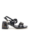 Schwarze Sandalen mit breitem Absatz und Riemen Laura biagiotti 9739