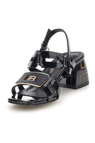 Schwarze Sandalen mit breitem Absatz und Riemen Laura biagiotti 9739