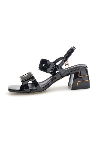 Schwarze Sandalen mit breitem Absatz und Riemen Laura biagiotti 9739