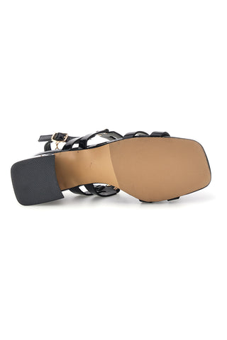 Schwarze Sandalen mit breitem Absatz und Riemen Laura biagiotti 9739