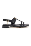 Schwarze Sandalen mit niedrigem Absatz und Riemen Laura biagiotti 9720