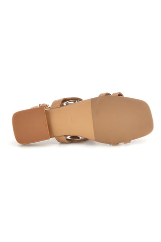 Sandali beige con tacco basso e cinturino Laura biagiotti 9720