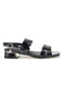 Schwarze Sandalen mit niedrigem Absatz und Riemen Laura biagiotti 9725