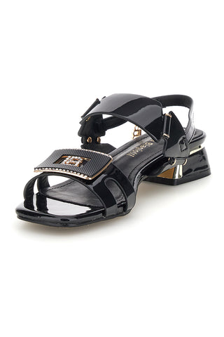 Schwarze Sandalen mit niedrigem Absatz und Riemen Laura biagiotti 9725